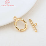 6 Sets Brass Round Toggle Clasps Gold Plated Bracelet Jewelry Making Findings