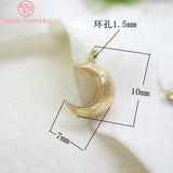 10PCS 10x7MM Moon Charms Pendants 24K Champagne Plated Jewelry Findings
