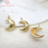 10PCS 10x7MM Moon Charms Pendants 24K Champagne Plated Jewelry Findings