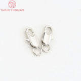 6PCS 5x12MM 24K Plated Brass Rectangle Lobster Clasps Necklace Clasps