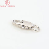 6PCS 5x12MM 24K Plated Brass Rectangle Lobster Clasps Necklace Clasps