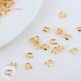 100PCS 5x4MM 24K Brass Thread Protector Clasps Jewelry Accessories