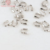 100PCS 5x4MM 24K Brass Thread Protector Clasps Jewelry Accessories