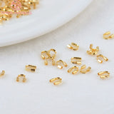 100PCS 5x4MM 24K Brass Thread Protector Clasps Jewelry Accessories