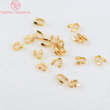 100PCS 5x4MM 24K Brass Thread Protector Clasps Jewelry Accessories