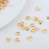 100PCS 5x4MM 24K Brass Thread Protector Clasps Jewelry Accessories