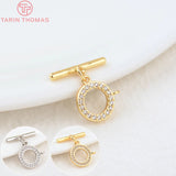 6 Sets 9MM/14MM 24K Plated Brass Bracelet Toggle Clasps for DIY Jewelry