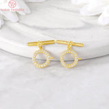 6 Sets 9MM/14MM 24K Plated Brass Bracelet Toggle Clasps for DIY Jewelry