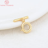 6 Sets 9MM/14MM 24K Plated Brass Bracelet Toggle Clasps for DIY Jewelry