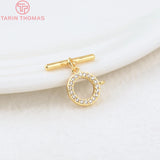 6 Sets 9MM/14MM 24K Plated Brass Bracelet Toggle Clasps for DIY Jewelry