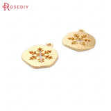 10PCS 14*11.5MM 24K Brass Snowflake Charms Pendants DIY Jewelry Findings