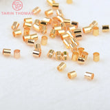 300pcs 24K Brass Fasteners Clasps Crimp Tube End Beads for Jewelry Findings