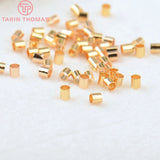 300pcs 24K Brass Fasteners Clasps Crimp Tube End Beads for Jewelry Findings