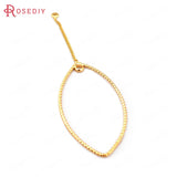 10PCS 24K Brass Twisted Wire Chain Rhombus Charms for DIY Jewelry