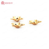 20PCS 8MM 24K Brass Flower Beads Caps High Diy Jewelry Findings