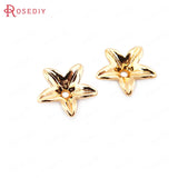 20PCS 8MM 24K Brass Flower Beads Caps High Diy Jewelry Findings