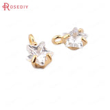 10PCS 7*5MM Brass Zircon Star Charms Pendants