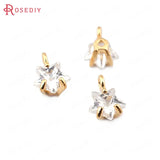 10PCS 7*5MM Brass Zircon Star Charms Pendants