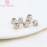 20PCS 24K Brass Square Spacer Beads Jewelry Making Bracelet Findings