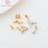 20PCS 3x6MM 4x8MM 24K Plated Brass Drop Shape End Beads