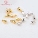 20PCS 3x6MM 4x8MM 24K Plated Brass Drop Shape End Beads
