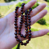 Baby Teething Amber Necklace for Adult Cherry Beads Natural Gemstone Jewelry