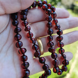 Baby Teething Amber Necklace for Adult Cherry Beads Natural Gemstone Jewelry
