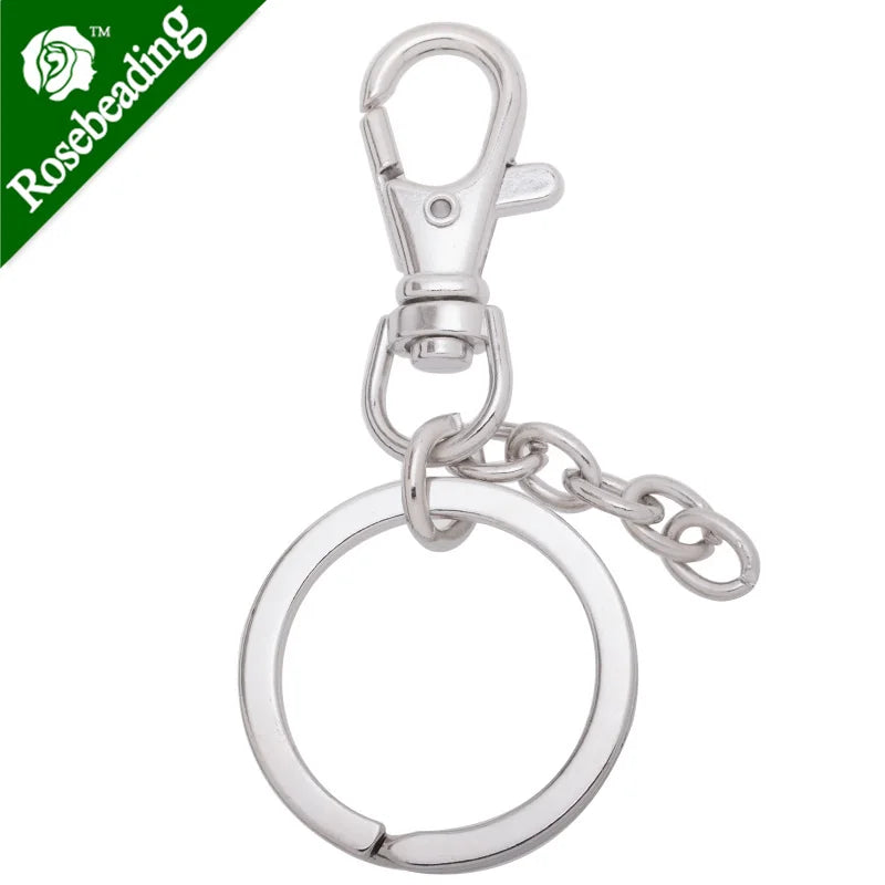33mm Rhodium Plated Metal Swivel Clips, Hooks Clasps - 5pcs/lot