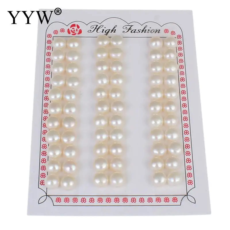 33pcs 7.5-8mm Half Drilled Freshwater Pearl Beads AA Troll Beads Jewelry Making