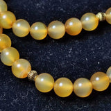33pcs 8mm Yellow Chalcedony Beads w/ Copper Chain for Tasbyha Rosary Counter