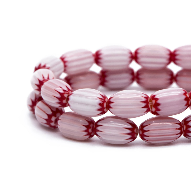 33pcs Lampwork Glass Oval Beads 12x8mm in Various Colors