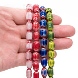33pcs Lampwork Glass Oval Beads 12x8mm in Various Colors
