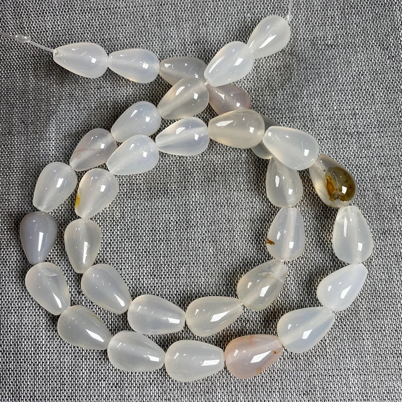 33pcs Natural Agates Beads Round Water Drop Shape DIY Necklace Bracelets 8x12mm