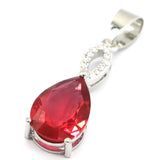 Lovely Pink Rhodolite Garnet Tanzanite CZ Silver Pendant
