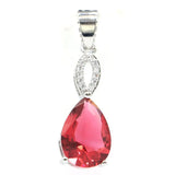 Lovely Pink Rhodolite Garnet Tanzanite CZ Silver Pendant