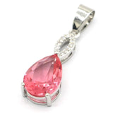 Orange Spessartine Garnet Pink Morganite CZ Silver Pendant