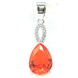 Orange Spessartine Garnet Pink Morganite CZ Silver Pendant