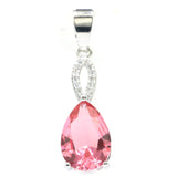Orange Spessartine Garnet Pink Morganite CZ Silver Pendant