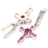 Red Ruby Golden Citrine Pink Tourmaline Tanzanite Earrings