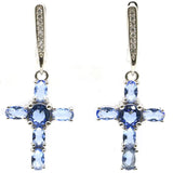 Red Ruby Golden Citrine Pink Tourmaline Tanzanite Earrings