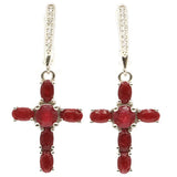 Red Ruby Golden Citrine Pink Tourmaline Tanzanite Earrings