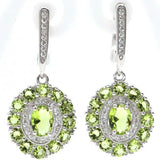 Green Peridot Citrine CZ 925 Silver Earrings