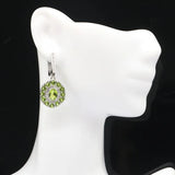 Green Peridot Citrine CZ 925 Silver Earrings