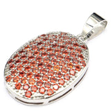 Orange Spessartine Garnet CZ Silver Pendant for Women