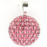 Pink Rhodolite Garnet Engagement Silver Pendant 33x24mm