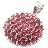 Pink Rhodolite Garnet Engagement Silver Pendant 33x24mm