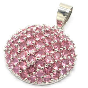 Fine Cut Pink Tourmaline Silver Pendant