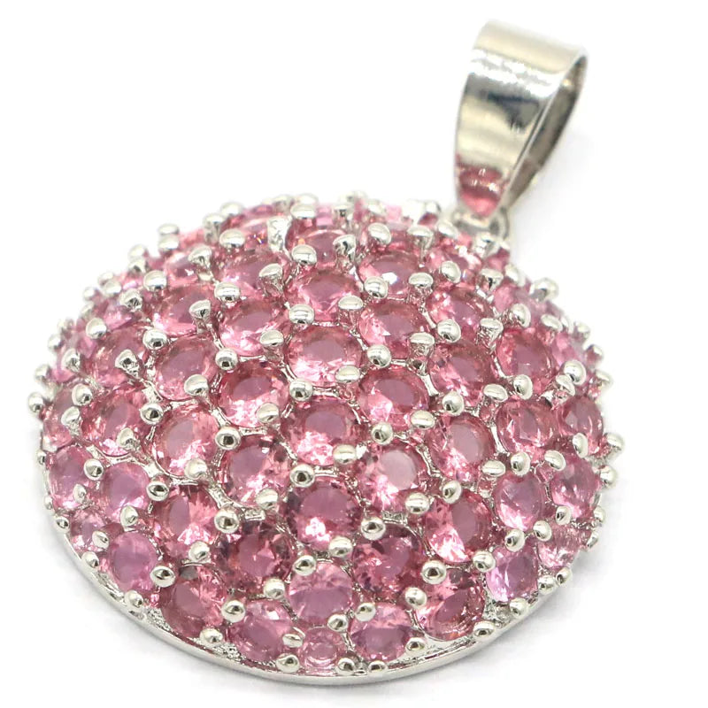 Fine Cut Pink Tourmaline Silver Pendant