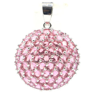 Fine Cut Pink Tourmaline Silver Pendant