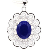 Red Ruby Sapphire Pendant 925 Sterling Silver Bride Wedding Gift